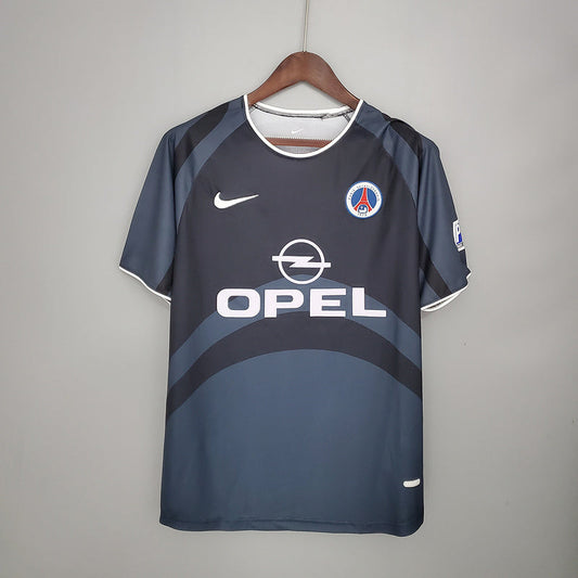 Camisa PSG Retrô 2001/2002 Cinza e Preta  Nike