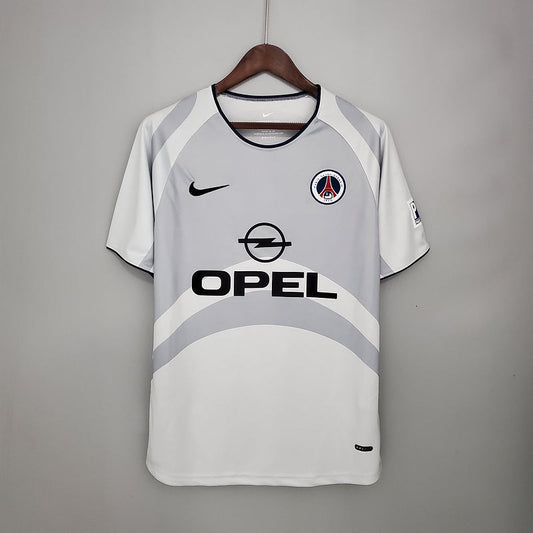 Camisa PSG Retrô 2001/2002 Branca e Cinza  Nike